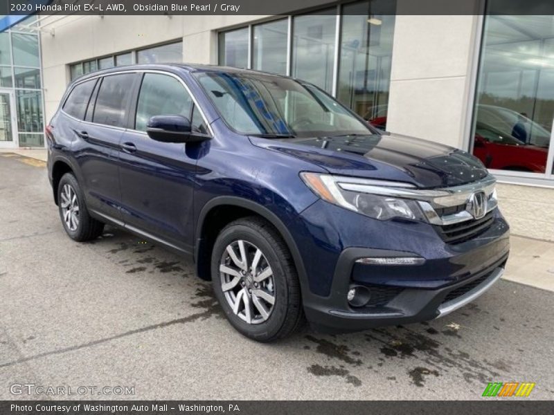 Obsidian Blue Pearl / Gray 2020 Honda Pilot EX-L AWD