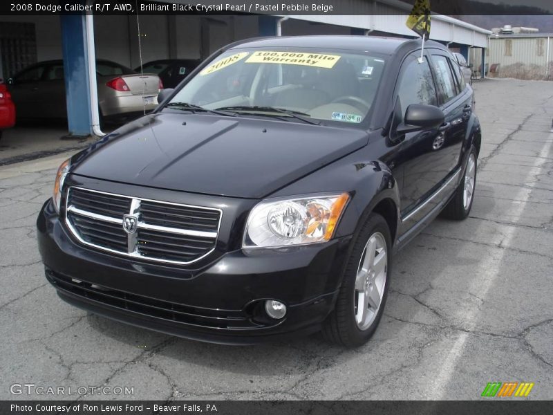 Brilliant Black Crystal Pearl / Pastel Pebble Beige 2008 Dodge Caliber R/T AWD