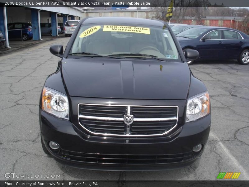 Brilliant Black Crystal Pearl / Pastel Pebble Beige 2008 Dodge Caliber R/T AWD