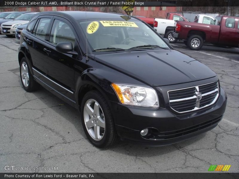 Brilliant Black Crystal Pearl / Pastel Pebble Beige 2008 Dodge Caliber R/T AWD