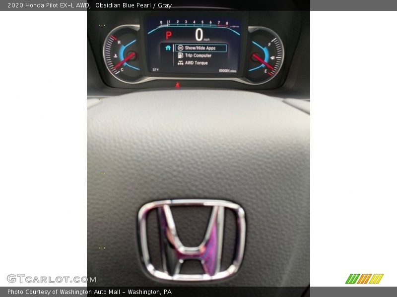 Obsidian Blue Pearl / Gray 2020 Honda Pilot EX-L AWD