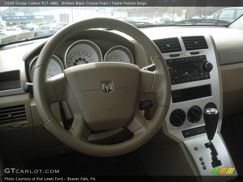 Brilliant Black Crystal Pearl / Pastel Pebble Beige 2008 Dodge Caliber R/T AWD