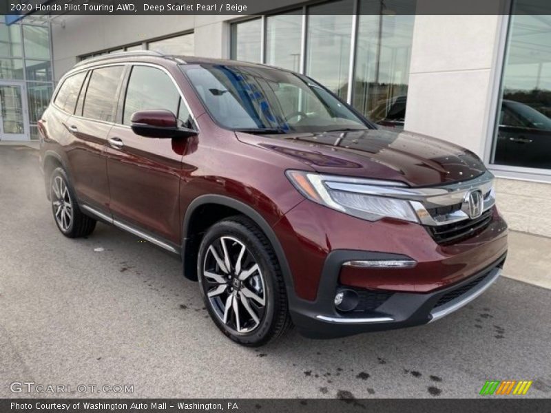 Deep Scarlet Pearl / Beige 2020 Honda Pilot Touring AWD