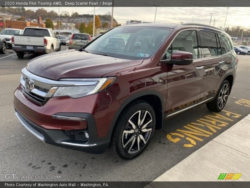 Deep Scarlet Pearl / Beige 2020 Honda Pilot Touring AWD