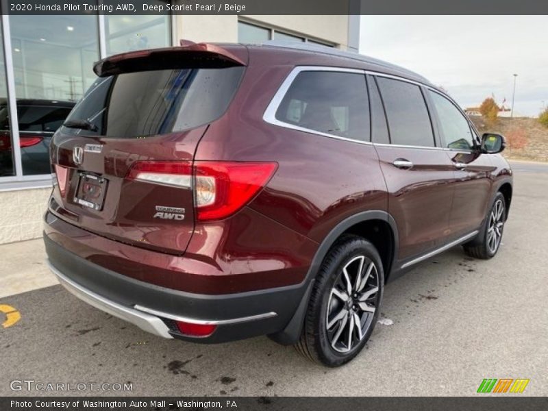 Deep Scarlet Pearl / Beige 2020 Honda Pilot Touring AWD