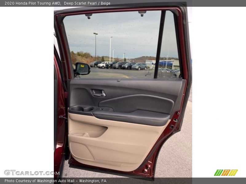 Deep Scarlet Pearl / Beige 2020 Honda Pilot Touring AWD