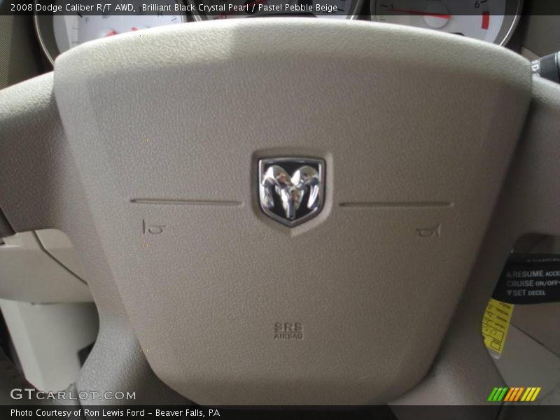 Brilliant Black Crystal Pearl / Pastel Pebble Beige 2008 Dodge Caliber R/T AWD