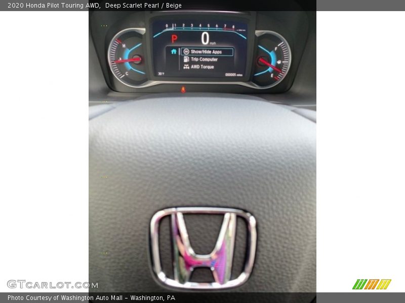 Deep Scarlet Pearl / Beige 2020 Honda Pilot Touring AWD