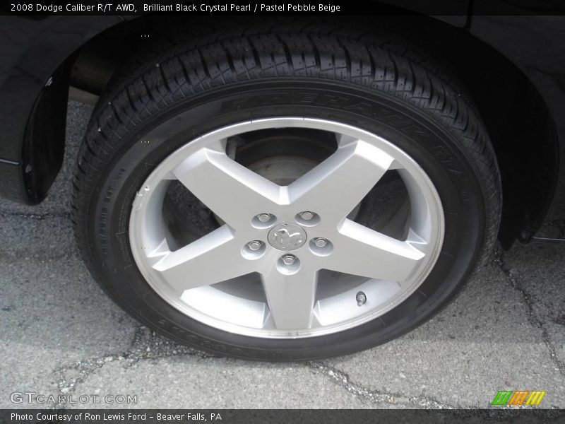 Brilliant Black Crystal Pearl / Pastel Pebble Beige 2008 Dodge Caliber R/T AWD