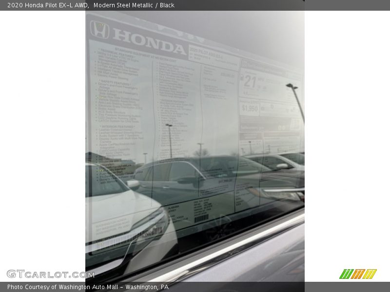 Modern Steel Metallic / Black 2020 Honda Pilot EX-L AWD