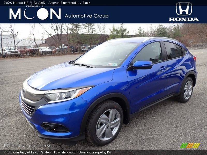 Aegean Blue Metallic / Black 2020 Honda HR-V EX AWD
