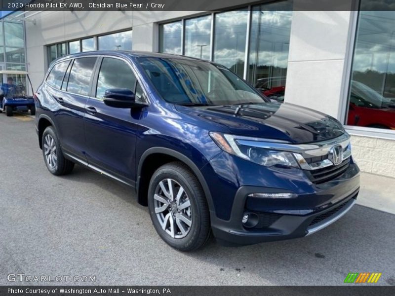 Obsidian Blue Pearl / Gray 2020 Honda Pilot EX AWD