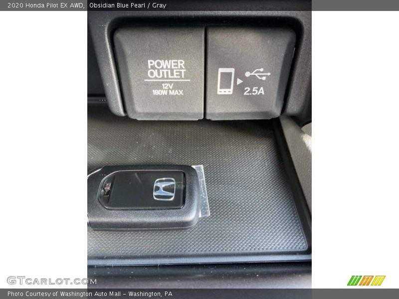 Obsidian Blue Pearl / Gray 2020 Honda Pilot EX AWD