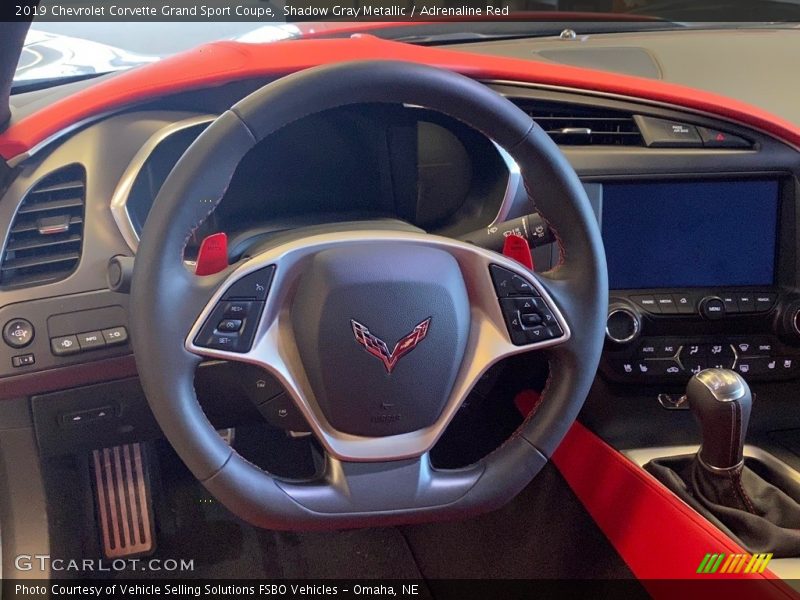 Shadow Gray Metallic / Adrenaline Red 2019 Chevrolet Corvette Grand Sport Coupe