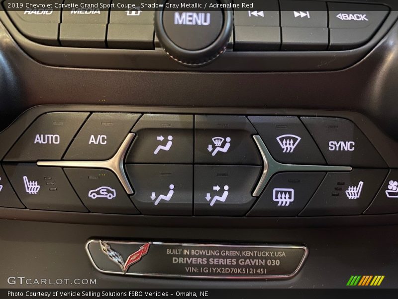 Shadow Gray Metallic / Adrenaline Red 2019 Chevrolet Corvette Grand Sport Coupe