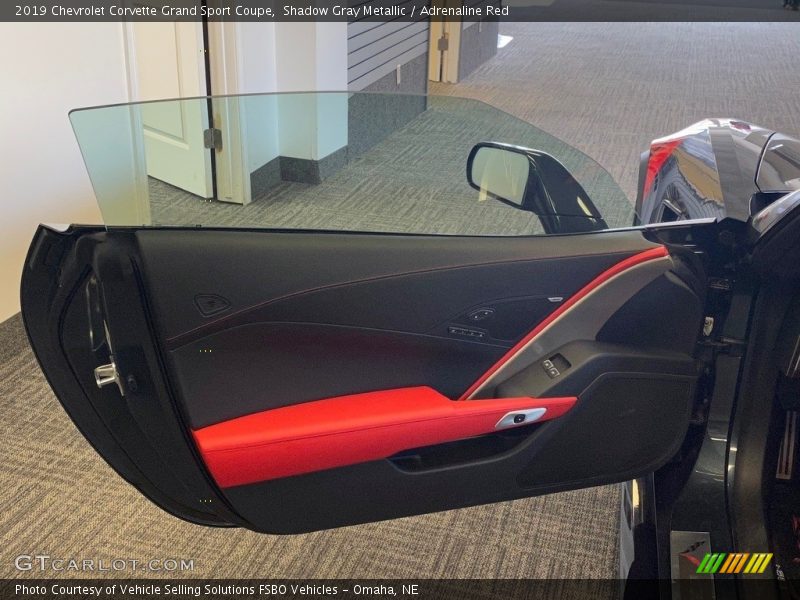 Shadow Gray Metallic / Adrenaline Red 2019 Chevrolet Corvette Grand Sport Coupe
