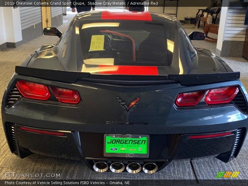 Shadow Gray Metallic / Adrenaline Red 2019 Chevrolet Corvette Grand Sport Coupe