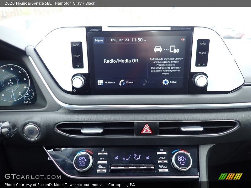 Hampton Gray / Black 2020 Hyundai Sonata SEL