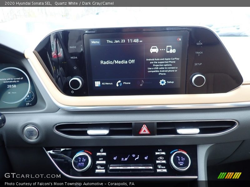 Quartz White / Dark Gray/Camel 2020 Hyundai Sonata SEL