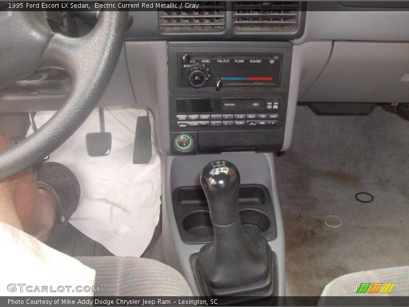 Electric Current Red Metallic / Gray 1995 Ford Escort LX Sedan