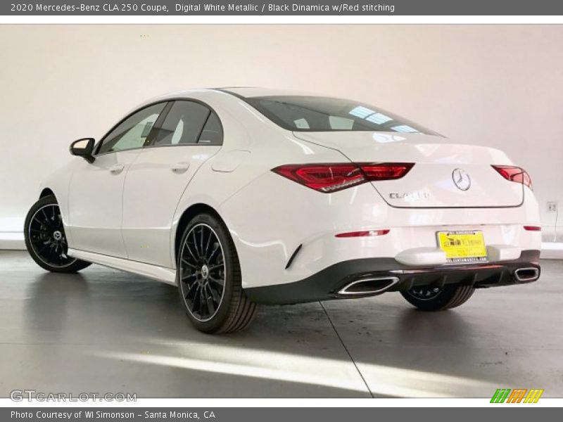 Digital White Metallic / Black Dinamica w/Red stitching 2020 Mercedes-Benz CLA 250 Coupe