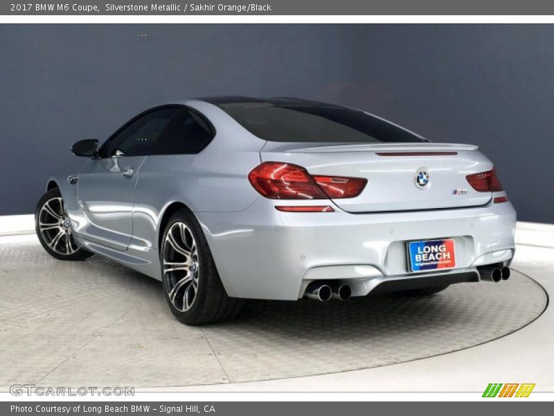 Silverstone Metallic / Sakhir Orange/Black 2017 BMW M6 Coupe