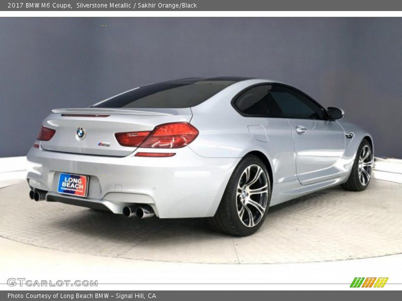 Silverstone Metallic / Sakhir Orange/Black 2017 BMW M6 Coupe