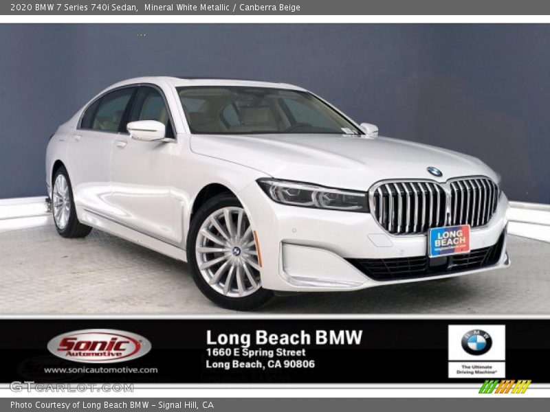 Mineral White Metallic / Canberra Beige 2020 BMW 7 Series 740i Sedan