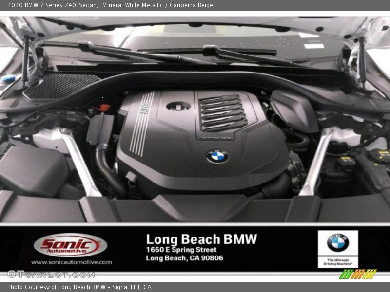 Mineral White Metallic / Canberra Beige 2020 BMW 7 Series 740i Sedan