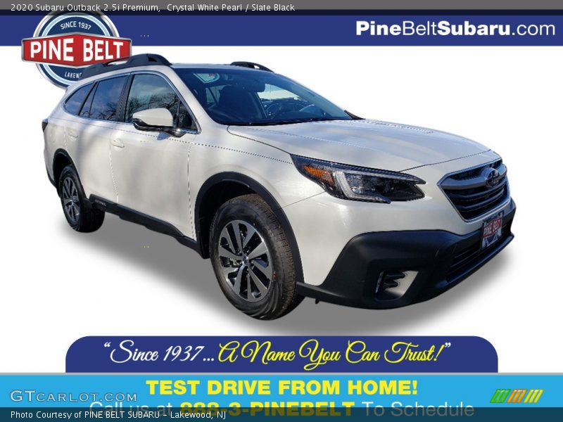 Crystal White Pearl / Slate Black 2020 Subaru Outback 2.5i Premium