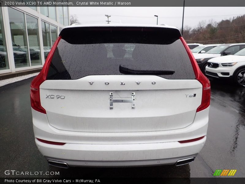 Crystal White Metallic / Maroon 2020 Volvo XC90 T6 AWD Momentum