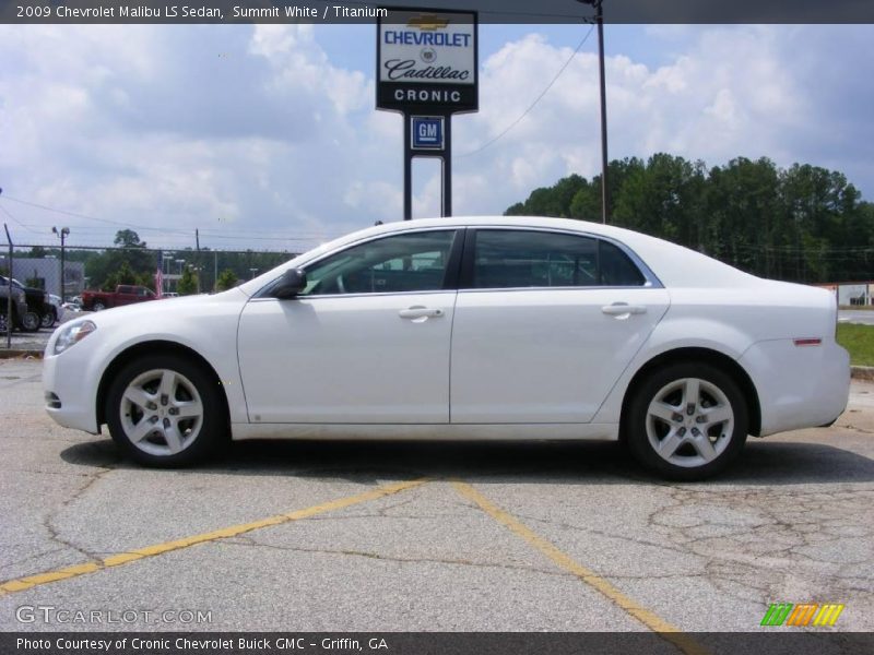 Summit White / Titanium 2009 Chevrolet Malibu LS Sedan