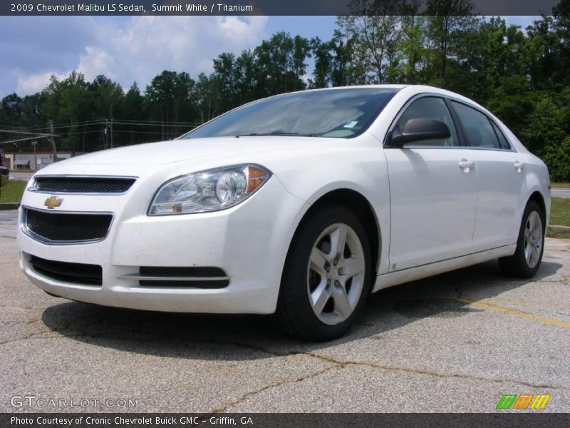Summit White / Titanium 2009 Chevrolet Malibu LS Sedan