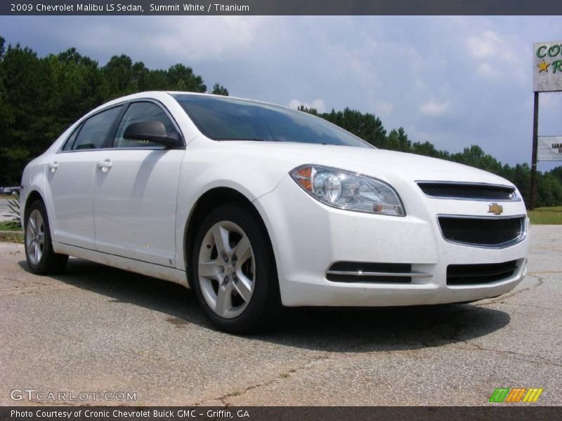 Summit White / Titanium 2009 Chevrolet Malibu LS Sedan