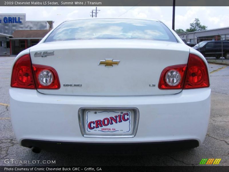 Summit White / Titanium 2009 Chevrolet Malibu LS Sedan
