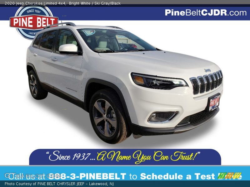Bright White / Ski Gray/Black 2020 Jeep Cherokee Limited 4x4