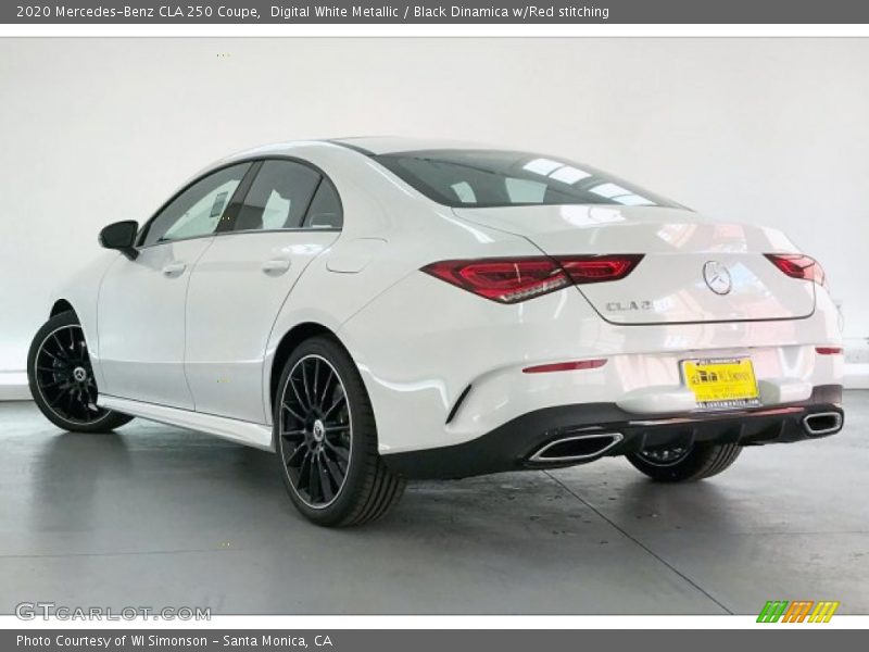 Digital White Metallic / Black Dinamica w/Red stitching 2020 Mercedes-Benz CLA 250 Coupe