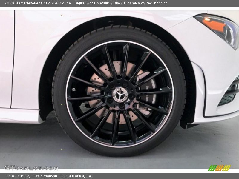 Digital White Metallic / Black Dinamica w/Red stitching 2020 Mercedes-Benz CLA 250 Coupe