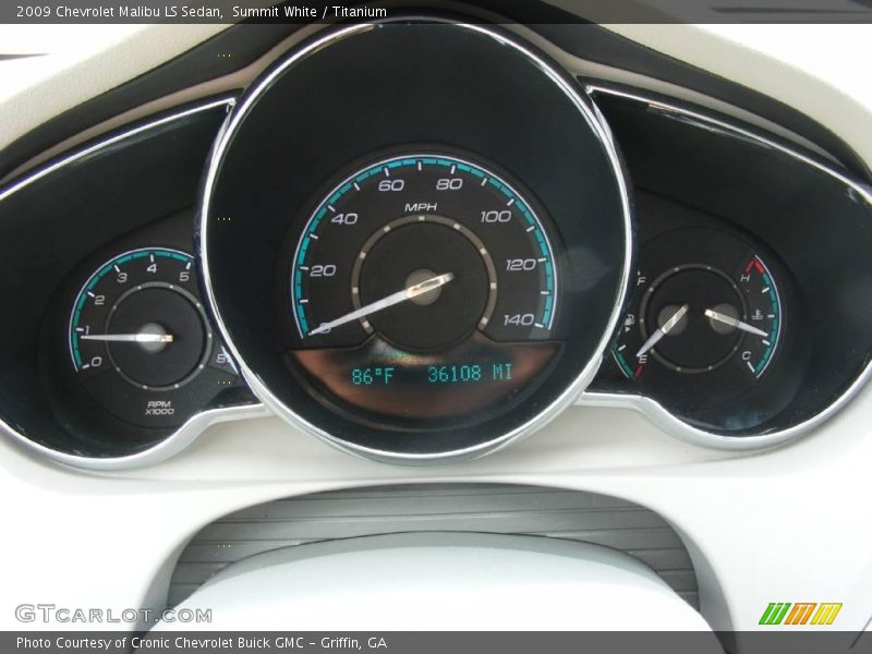 Summit White / Titanium 2009 Chevrolet Malibu LS Sedan
