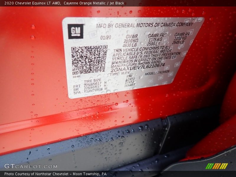 Cayenne Orange Metallic / Jet Black 2020 Chevrolet Equinox LT AWD