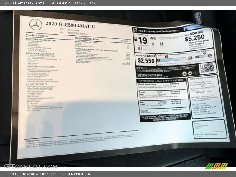 Black / Black 2020 Mercedes-Benz GLE 580 4Matic