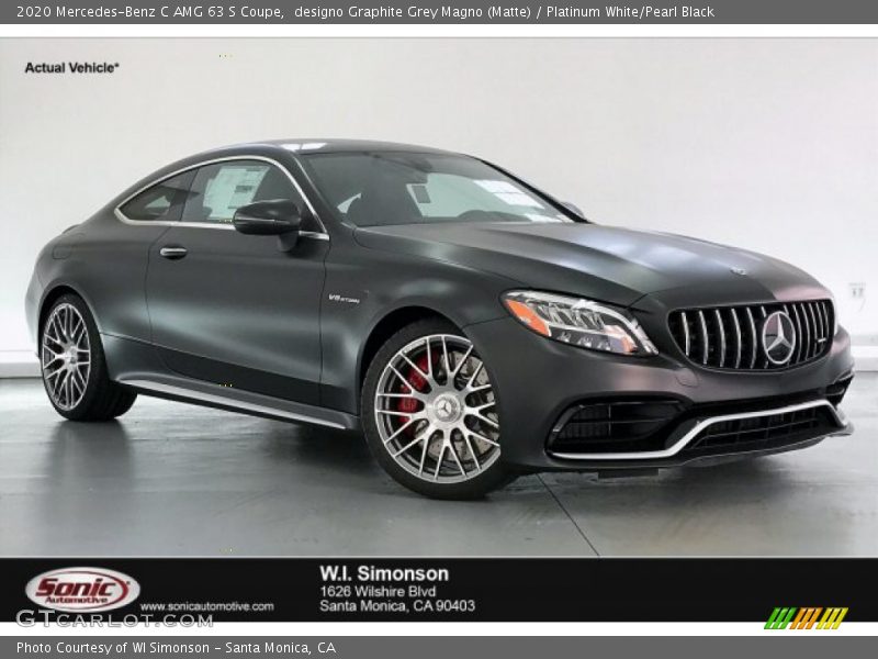 designo Graphite Grey Magno (Matte) / Platinum White/Pearl Black 2020 Mercedes-Benz C AMG 63 S Coupe