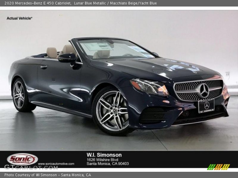 Lunar Blue Metallic / Macchiato Beige/Yacht Blue 2020 Mercedes-Benz E 450 Cabriolet