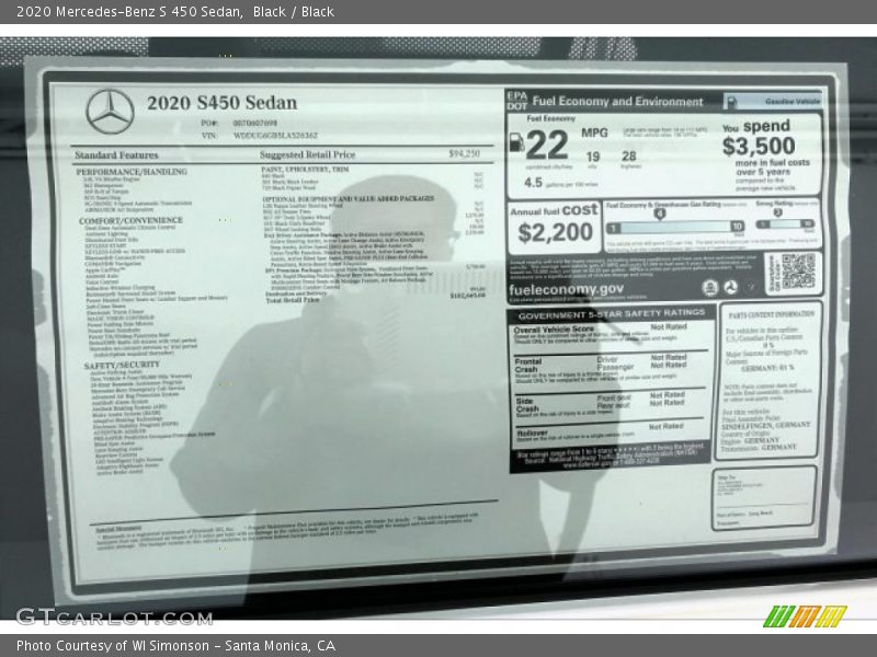 Black / Black 2020 Mercedes-Benz S 450 Sedan