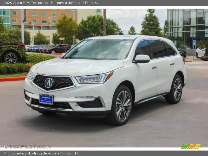 Platinum White Pearl / Espresso 2020 Acura MDX Technology