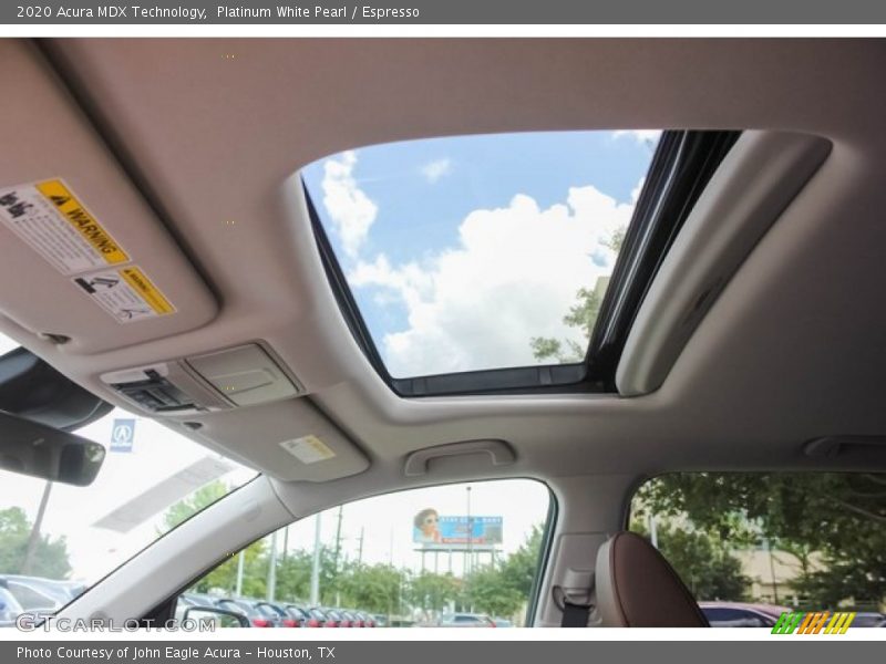 Platinum White Pearl / Espresso 2020 Acura MDX Technology