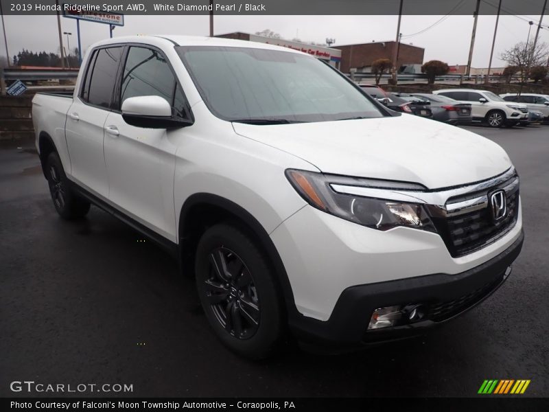 White Diamond Pearl / Black 2019 Honda Ridgeline Sport AWD