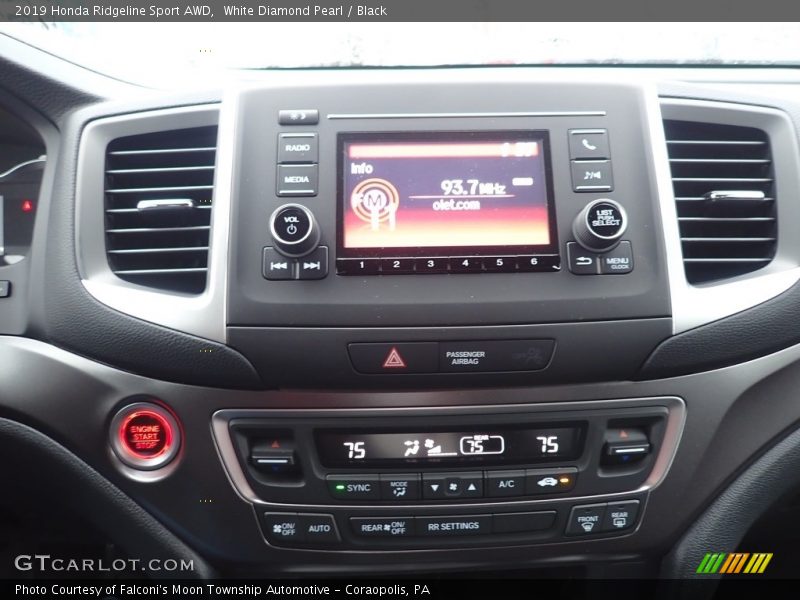 White Diamond Pearl / Black 2019 Honda Ridgeline Sport AWD
