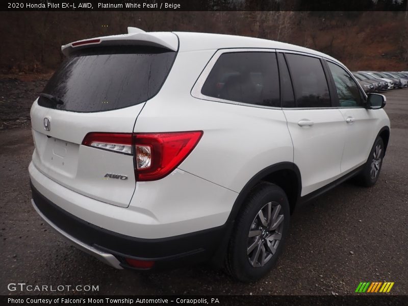 Platinum White Pearl / Beige 2020 Honda Pilot EX-L AWD