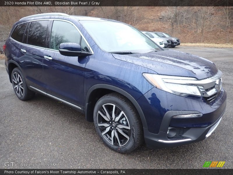 Obsidian Blue Pearl / Gray 2020 Honda Pilot Elite AWD